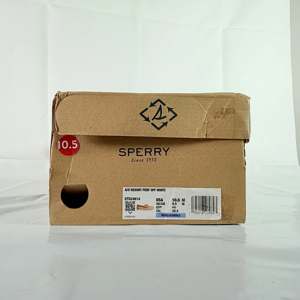 Sperry A/O Resort Perf Off White Men's Boat Shoes Size 10.5 M STS24814